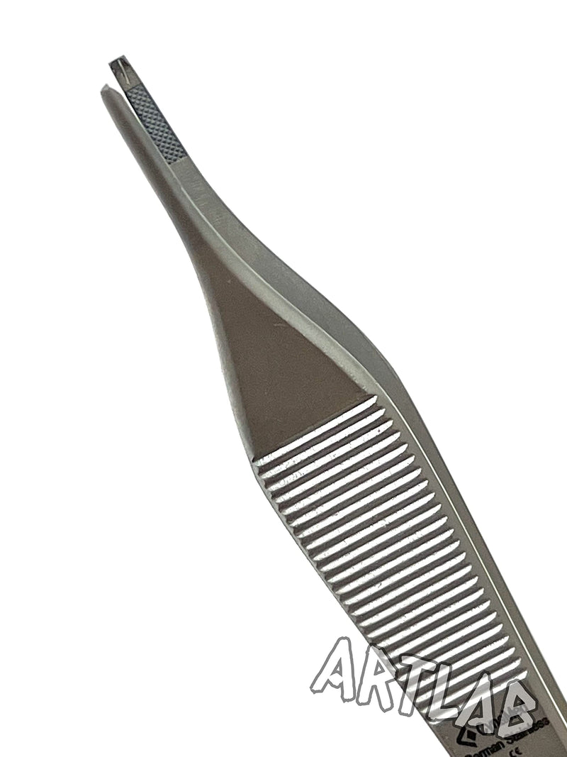 Premium German Stainless Tungsten Carbide TIP ADSON Forceps Tissue 1X2 Teeth ADSON Brown Forceps ADSON Dressing Forceps 4.75" Veterinary Instruments (ADSON FORCEP 1X2 Teeth) ADSON FORCEP 1X2 TEETH