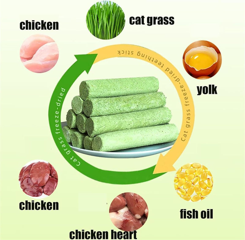18PCS Cat's Grass Chew Sticks,Cat's Grasses Teething Stick,Cat Grass Stick, Cats Teeth Cleaning Grasses Chew Sticks Molar Rod for Cat Indoor,for Hairball Removal