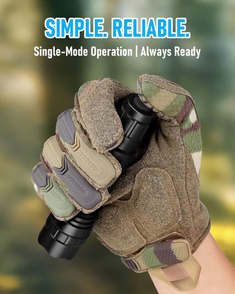 ULTRAFIRE Tactical Flashlight with Holster, Single Mode LED Flashlight 1000 High Lumen Duty Flashlights with Belt Holster and Charger, Bright Small Flash Light WF-501B