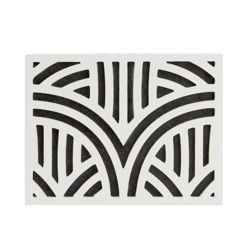 Okuna Outpost Wood Doorbell Chime Cover Box Only, Corinthian Style Pattern, White (8 x 6 x 3 Inch)