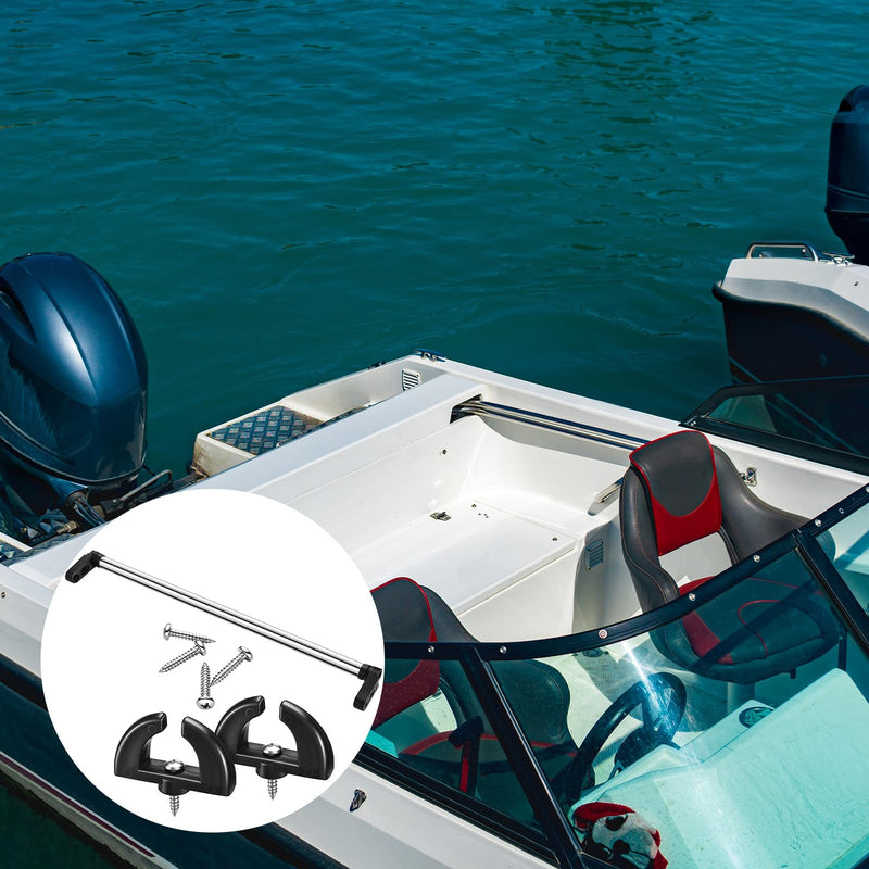 3 Pcs Boat Windshield Support Bar Replacement Set Marine Windshield Brace Kits 14" with Turn Latch Screws Aluminum for Walk Through Boats Ship Marines Vessel Window Bars Accessories