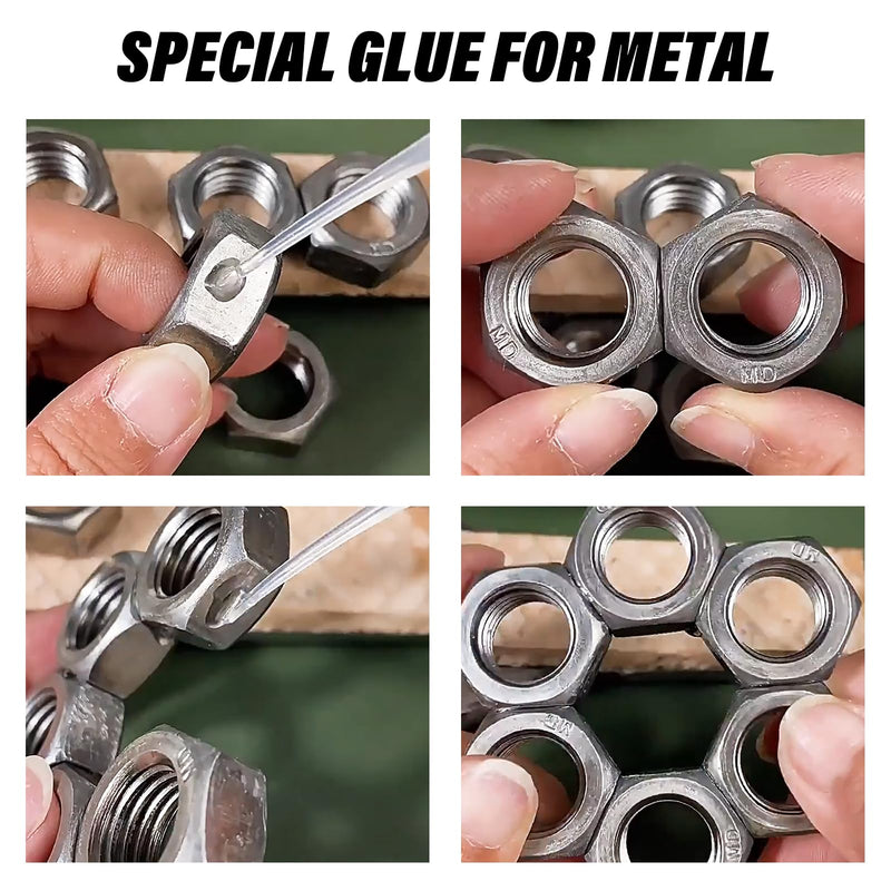 Super Glue for Metal, 2 Pack Metal Glue Designed for Bonding Metal to Plastic or Wood, Waterproof, Heat-Resistant, Strongest Metal Glue Ideal for DIY Crafts and Instant Bonding