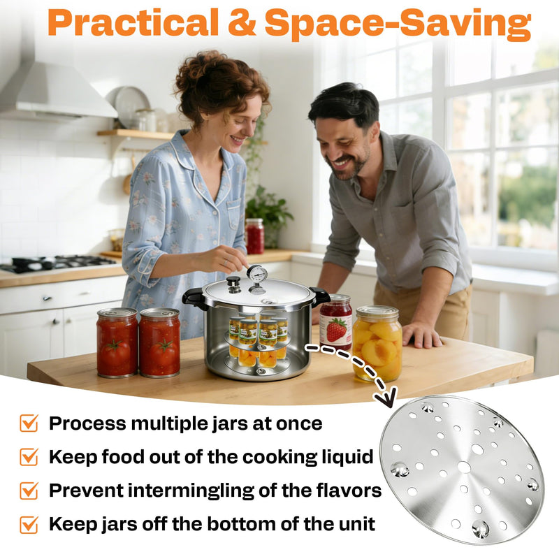 85707 11-Inch Pressure Canner Rack, Stainless Steel Pressure Cooker Rack Canning Rack Fit for Presto All-American & More16 to 22 Quart Cookers and Canners Universal Cooking/Canning Rack, 2-Pack