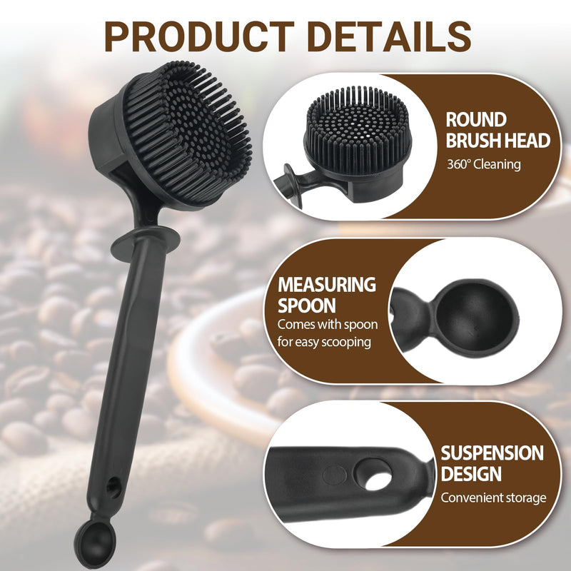 58MM Espresso Machine Cleaning Brush，Silicone Brush for Coffee Machine Group Head, Heat-Resistant and Corrosion-Resistant，360° Cleaning