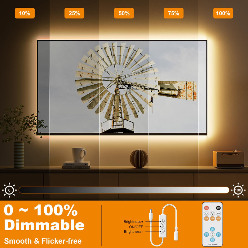 PAUTIX COB LED Strip Light 16.4ft/5m 2400LEDs Warm White 2700K,CRI93+ Super Bright High Lumen,Dimmable 24V Flexible LED Tape Light with RF Remote,24V 48W Power Supply,for Home&Office DIY Lighting 2700K-16.4ft/5m
