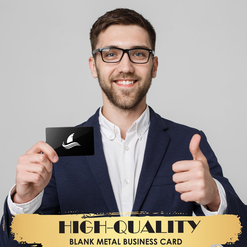 weparmeety 100 Pcs Metal Engraving Blanks Aluminum Sheet Laser Engraving Business Card Multipurpose DIY Gift Cards 86 x 54 x 0.21 mm (Black) Black