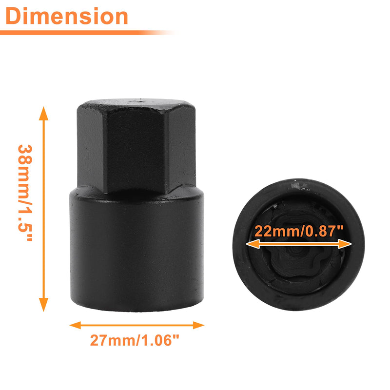 H Wheel Lock Lug Nut for Toyota for Lexus Anti-Theft Wheel Locking Nut Key Socket Removal Tool 1 Pc Socket H