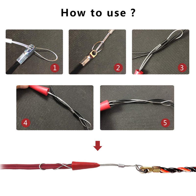 10M 33ft Fish Tape Cable Puller Kit 4mm PET Electrical Cable Puller Through Wall Wire Guide Device Threader Fish Cable Fastener 10m (33ft) Style B