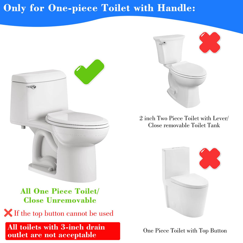 Toilet Flush Valve for One Piece Toilets with Flapper and Chain Toilet Flapper Valves Replacement Compatible with Glacier Bay, Duravit, 2-Inch