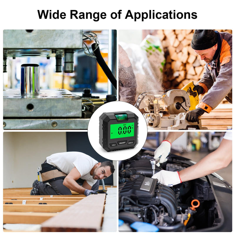 Digital Angle Finder Magnetic,Multi Digital Angle Gauge with Lcd Level,Precision Protractor Finder Measuring Tool for Woodworking Auto Repair Machining,Gift for Men