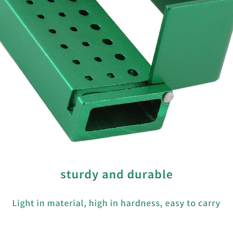 Dental Bur Block Holder Station 30 Holes, Disinfection Bur Organizer with Cover Dentist Burs Case Opening Box Autoclavable for Lab - Easy to Use - Green