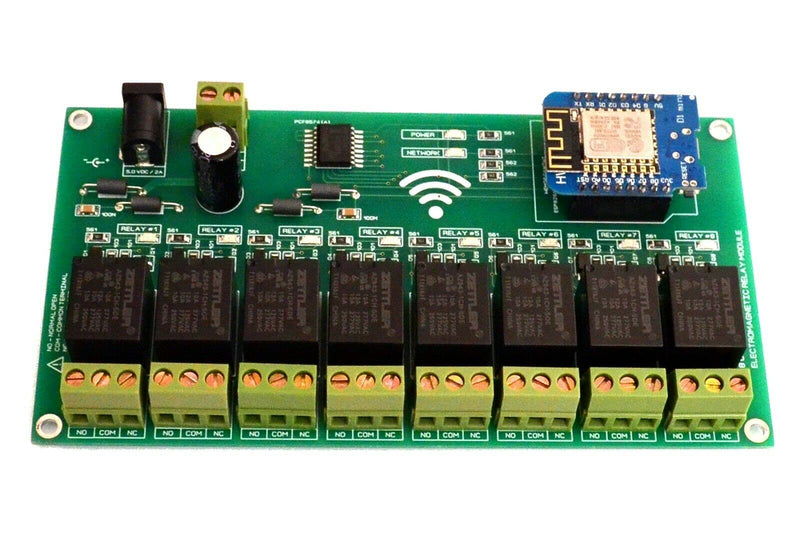 Krida WiFi 8 Channel Electromagnetic Relay ESP8266 Module Smart Home Controller Compatible with ESPHome Home Assistant