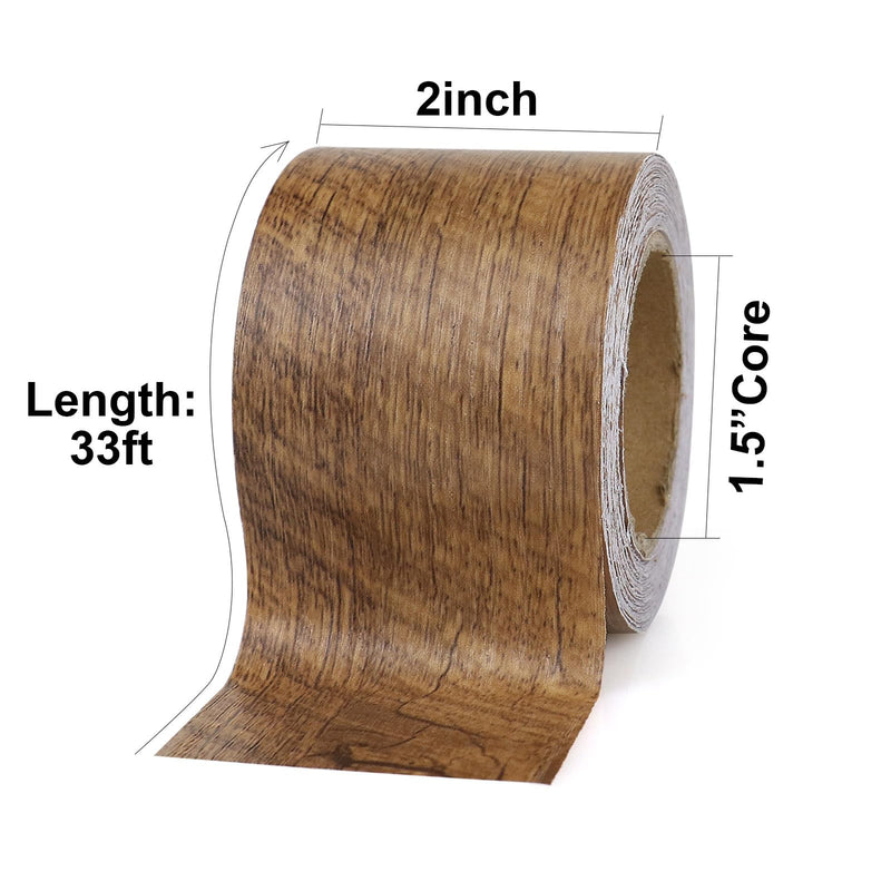 OMEI Pack Wood Grain Repair Tape in Begonia Wood 2inch X 33ft,Self Adhesive Repair Patch for Furniture, Floors, Cabinets, Windows, Doors, RV, Home Decor and DIY Projects,1 Roll