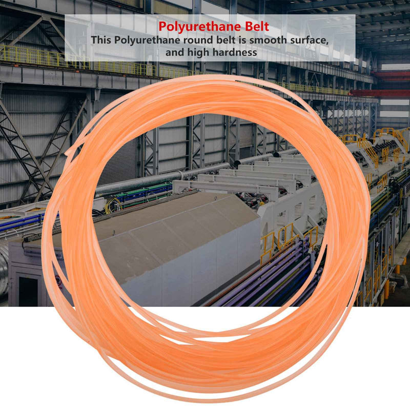 High Performance Urethane Round Belting, Orange PU Round Belt, Polyurethane Round Belt for Drive (4mm*10m) 4mm*10m