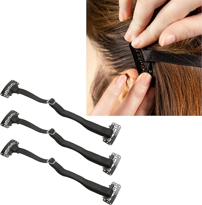 Facelift Bands with Clips, 3 Pieces Instant Facelift Hair Bands with Clips for Girls, Facelift Tape Band, Adjustable Elastic Face Stretch Strap for Women Facial Lifting Bands - NewNest Australia
