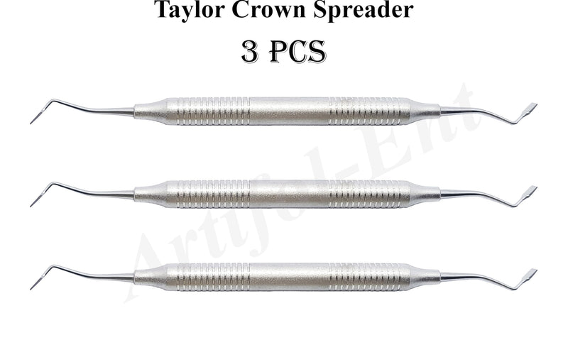 Dental Crown Spreader Double End Restorative Tools Nash Taylor Crown Spreader Stainless Steel Ergonomic Hollow Handle 3 Pcs # CRSPR