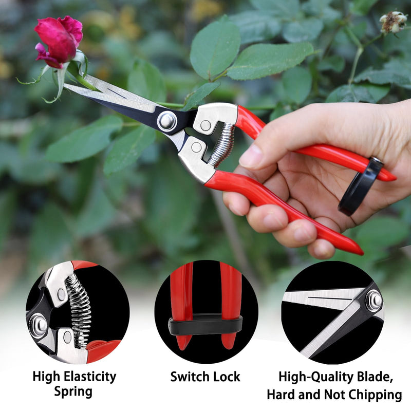 Kynup 3Pack Pruning Shears, Garden Shears, Pruning Shears for Gardening, Gardening Shears, Garden Scissors, Garden Clippers, Gardening Tools with Gloves, Stainless Steel, Soft Grip Handle