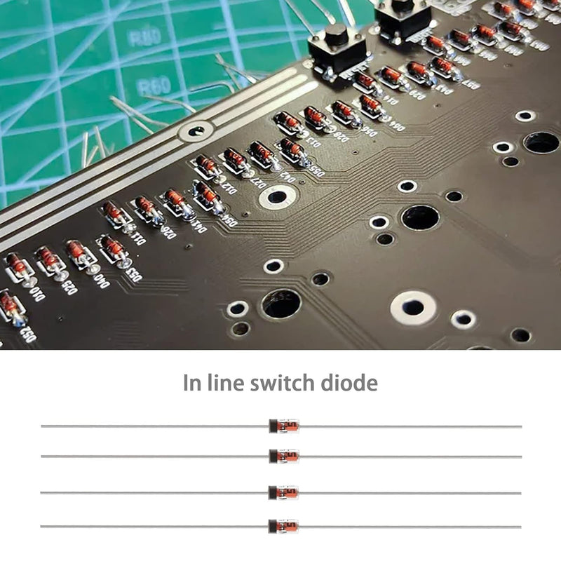 (120Pcs) 1N4148 Rectifier Diodes, 0.2A 100V DO-35 Axial Diodes, 200mA 100Volt Electronic Silicon Diodes