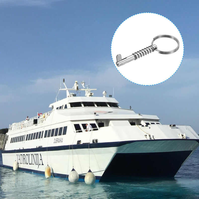 PATIKIL 316 Stainless Steel Quick Release Pin Bimini Top Pin Boat Marine Hardware with Drop Cam & Spring for Deck Boat Bimini Top 2 x 0.25 x 1.6 inch