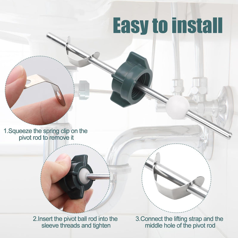 Lavatory Pop Up Center Piece Assembly, Sink Ball/Pivot Rod Replacement Parts Bathroom Sink Drain Repair Kit Compatible with Price Pfister Pop Up Stopper and Other Popular Brands Replacement for PS2673