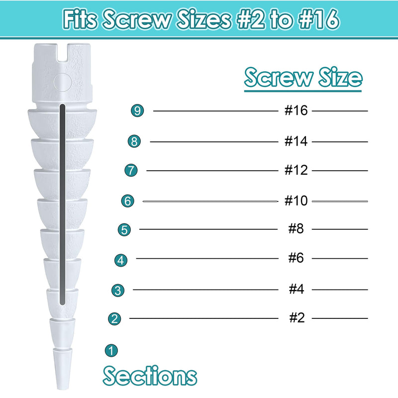 10 Pcs Wood Anchor, Stripped Screw Hole Repair Kit for Wood, Door, Fixing Stripped Screw Holes, Fits Wood Screws Sizes #2 to #16, Screw Holes from Stripped to Gripped, White