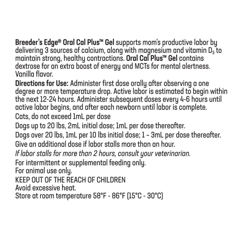 Revival Animal Health Breeder's Edge Oral Cal Plus- Fast-Absorbing Oral Calcium Supplement - 30 ml Paste - PawsPlanet Australia