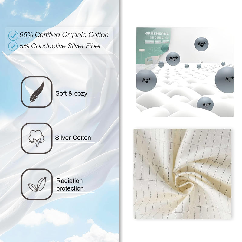 Conductive Grounding Sheet Twin Grounding Half Sheet with 15ft Grounding Cord 39x80in 39x80 Inch (Pack of 1)