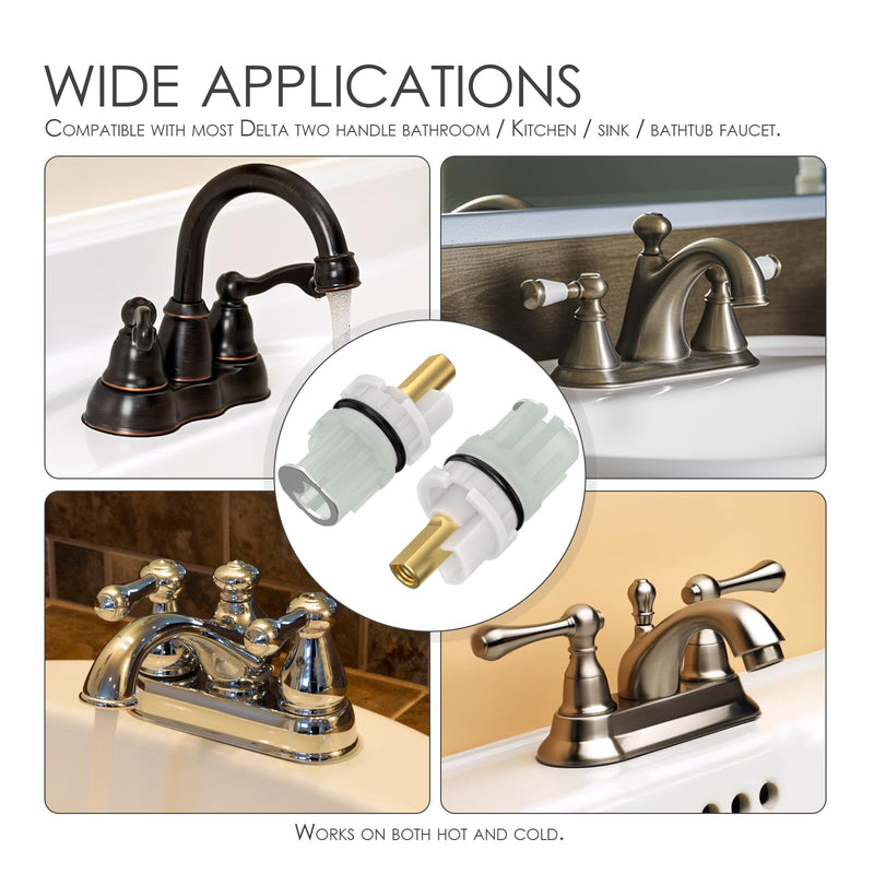 RP25513 Faucet Stem Replacement for Delta two handle Faucet Repair Kit Includes RP24096 Cartridge RP4993 Seat and Spring RP24097 Turn stop1/4, 4 pack