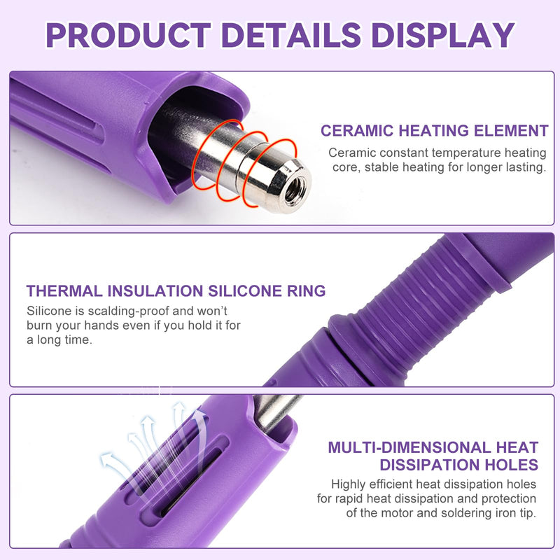 Maxmartt Hotfix Applicator Tool, DIY Hot Fix Rhinestone Setter, Quick Heating Hot Fix Wand Rhinestone, DIY Applicator Embellishment Tools, for Setting Rhinestones and Beads (Purple) purple