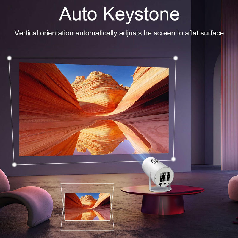 [Ultra-Slim 2.69 " 丨High Brightness] HY300 Pro Projector, Portable 4K Projector with WiFi Bluetooth Android 13 1080P Support, Auto Keystone Correction，Compact Design for Home Theater, and Gaming.