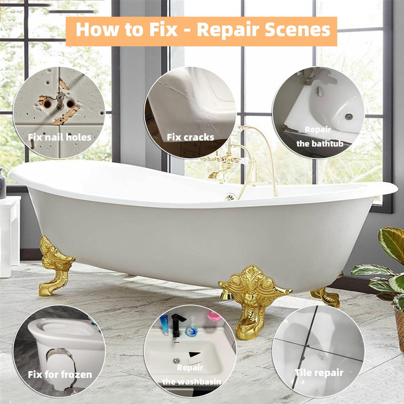Porcelain Sink Repair kit White, Enamel, Porcelain, Fiberglass, Ceramic Sink, Tub Tile Toilet Shower Kit,Porcelain Sink and Acrylic Bathtub Repair Kit for Cracks Chips Dents Holes