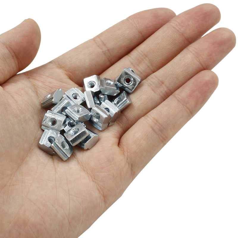 50Pcs 2020 Series Sliding T Nuts Carbon Steel,M3 T Slot Nut Hammer Head,M3 T Sliding Nuts Fastener Nut Assortment for Aluminum Profile,3D Printer,CNC Router 50 20S-M3