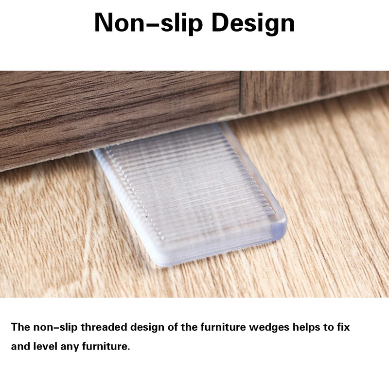 8 Pcs Plastic Clear Table Shims, Level Wedge for Home Furniture, Have Extreme Weight Capacity, Weather Resistant, Levelers for Wobbly Uneven Floors Fixing Toilet Leveling (Transparent) Highest side 0.2in/5mm Clear - 8 Pcs