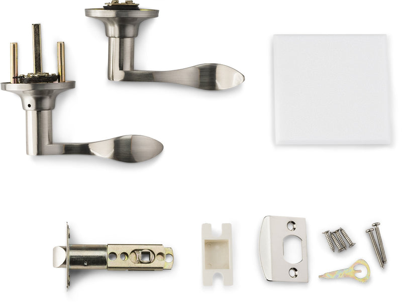 Berlin Modisch Passage Lever Door Handle [Non-Locking Lever Set] for Hallway Doors or Closets with a Satin Nickel Finish, Reversible for Right & Left Side, Classic Series Brushed Nickel Finish