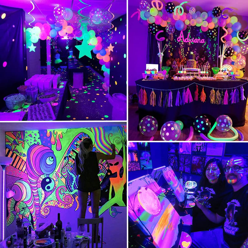 Black Light Strip, 79ft/24M Flexible LED Black Light with kit, 1440 Lamp Beads, 12V Black Light, Halloween Christmas Decoration, Non-Waterproof for Fluorescent Dance, Birthday, Glow Party