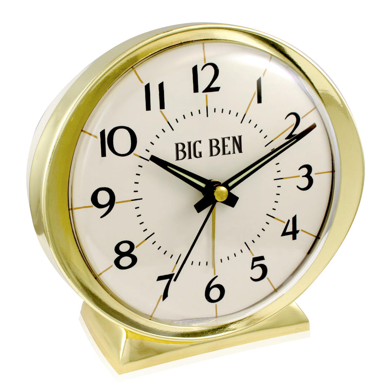 Westclox Classic Baby Ben Alarm Clock for Heavy Sleepers - Authentic 1964 Design, Loud High-Volume White Alarm Clock, Battery Operated, (Gold)