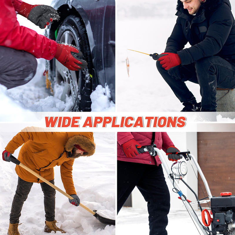 Winter Work Gloves Thermal Insulated Work Gloves Freezer Gloves Waterproof Foam Latex Coated Gloves for Men Women 6 Large