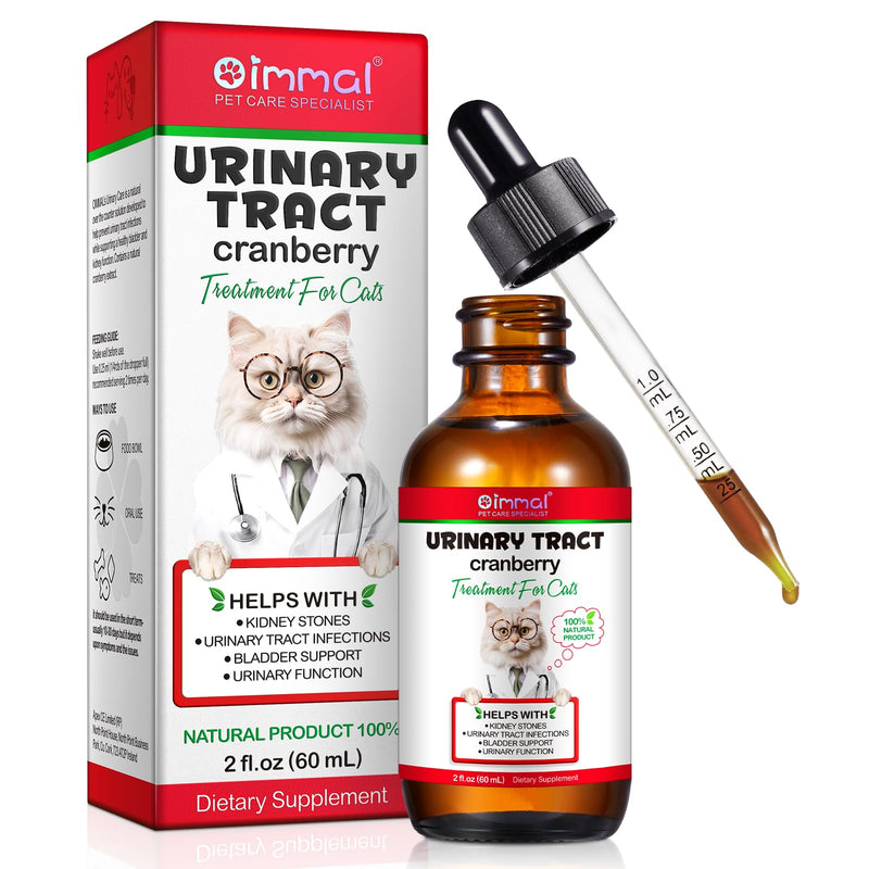 Urinary Tract for Cats, Natural Cat Urinary Tract Infection Treatment Drops Supports Bladder, Kidney Stone, Cat UTI, Cranberry Kidney Bladder Support Supplement, Chicken Flavor - 60ml / 2.02oz 1PCS