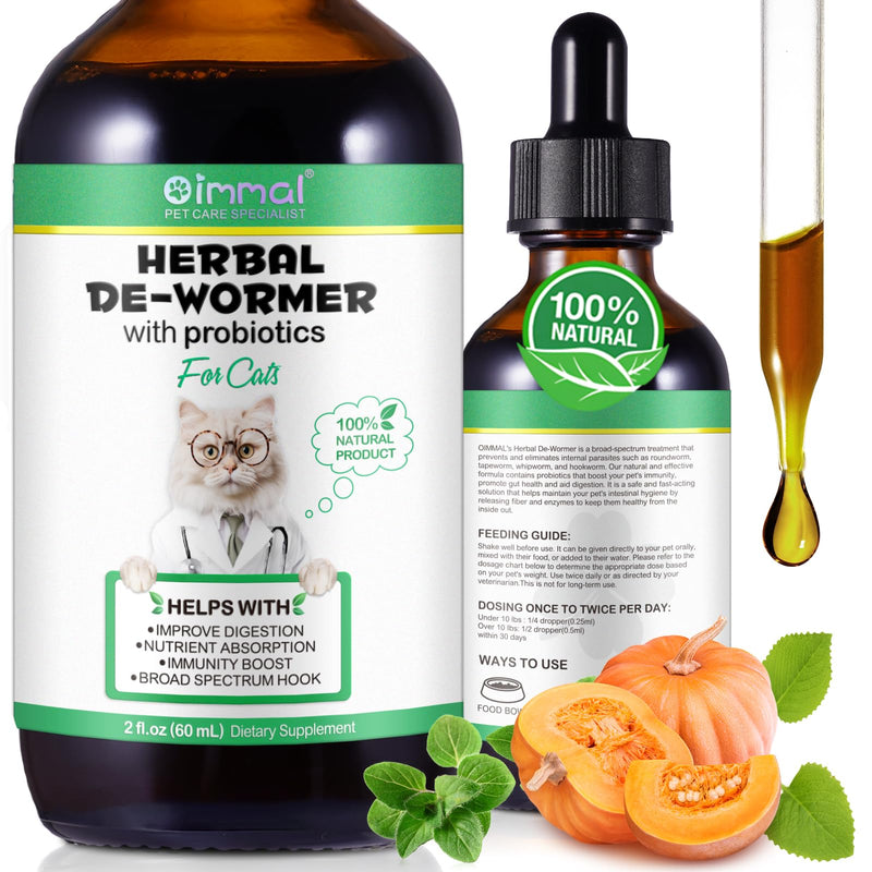 Specifically Formulated for Cats, Cats Natural Broad Spectrum Treatment with Probiotics, Herbal Cleanse, Digestive Support for All Cat Breeds, Gut Health, Puppy & Kitten, Supplement Drops for Pets 1 pack