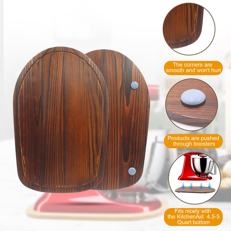 Mixer Slider Compatible with Kitchen aid Bowl Lift 4 .5-5 Qt Stand Mixer Pine Wood - Kitchen Countertop Storage Mover Sliding Caddy for Kitchen Aid 4 .5-5 Qt Mixer (4 .5-5 Qt - Brown) 4 .5-5 Qt - Brown