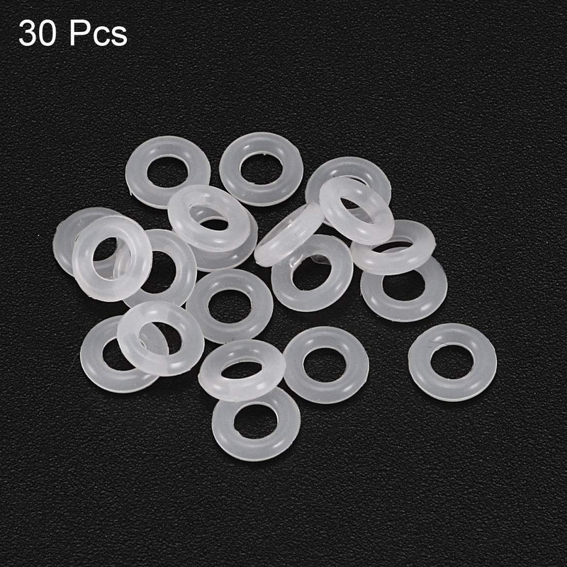 uxcell Silicone O-Rings, 6mm OD 3mm ID 1.5mm Width VMQ Seal Gasket for Compressor Valves Pipe Repair, White, Pack of 30 6mmx3mmx1.5mm