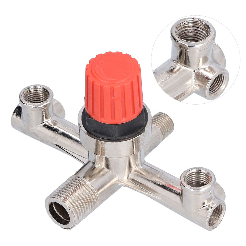 Acouto Manifold Switch Tube Double Outlet Metal Valve Nonadjustable Fitting Accessory Aluminium + Plastic Manifold Switch Tube