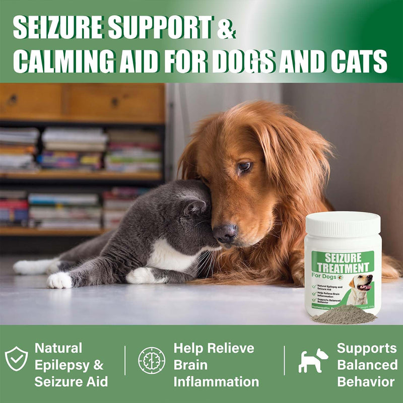 Seizure Support Powder for Dogs & Cats – Natural Epilepsy Supplement, 100g | Helps Reduce Frequency & Intensity of Seizures | Calming, Tasty, Safe Formula
