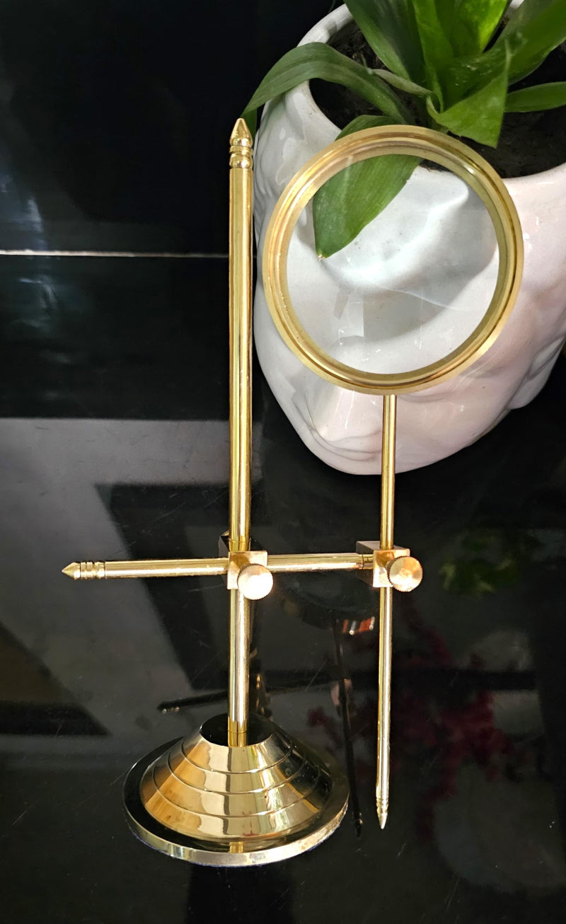 Brass Table Magnifier Magnifying Reading Glass with Stand