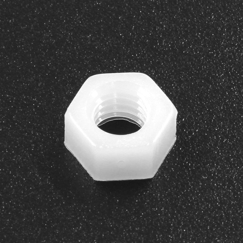 Piutouyar 20 Pair M6x25mm White Nylon Hex Bolts Plastic Hex Nuts Full Thread Hex Head Screws and Nuts Set