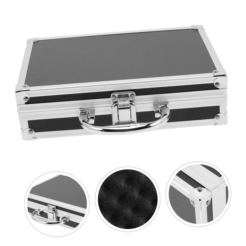 COLLBATH Aluminum Alloy Tool Storage Box with Handle Large Capacity Portable Organizer Case Multifunctional Makeup Briefcase for Home Office Travel 9.05X6.49X2.36 Inch