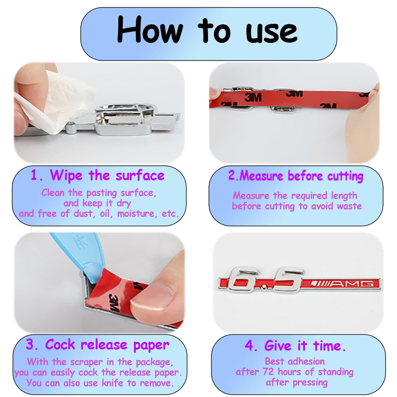 Double Sided Foam Tape,Heavy Duty Mounting Tape with Plastic Scraper,Strong Adhesive for Clean and Smooth Surface,15.42ft Length Very High Bond 2 Sided Tape for Car,Home & Office (0.5")