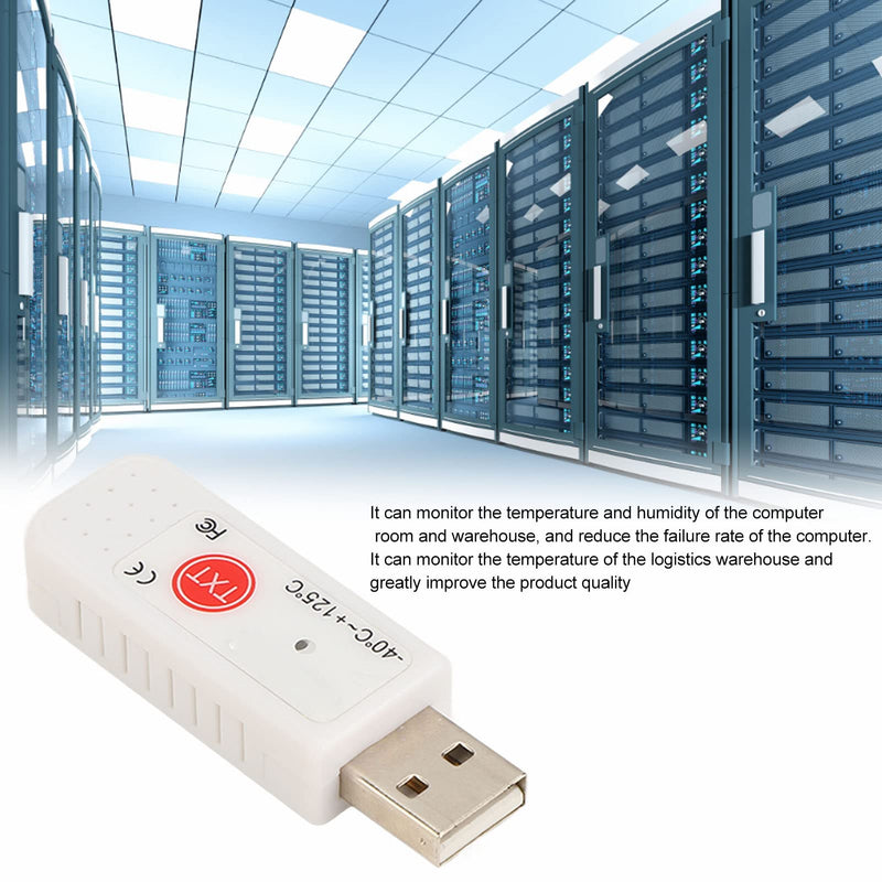 Hilitand TEMPer2 USB Computer Thermometer Inside and Outside,Dual Temperature Sensor Logger, Ambient Temperature Monitoring Data Recorder,Upper Lower Limit Temperature Alarm,for Warehouse/Mall