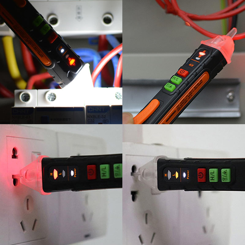 MUFASHA Non-Contact Voltage Tester with LED Flashlight, Buzzer Alarm, AC Voltage Detector Pen,Test Range 12V - 1000V & Live/Null Wire Judgment
