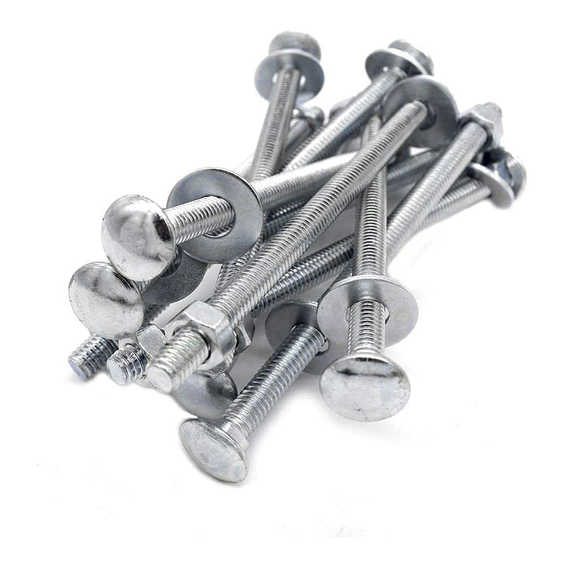 20 Sets Long Square-Neck Carriage Bolts Set,Carriage Bolts Set w/Nuts & Flat Washers,Zinc-Plated,Carbon Steel Grade 4.8,Plain Finish,Fully Threaded(M8-1.25X40mm) M8-1.25X40mm（20 Sets）